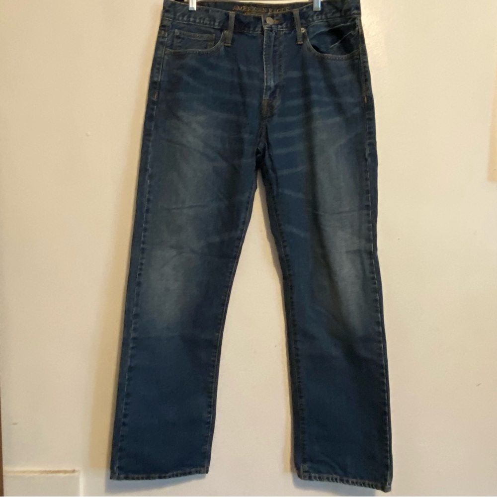 American eagle Jeans Relaxed Straight Mens Size 33/32‎ Dark Wash Cowboy Rodeo